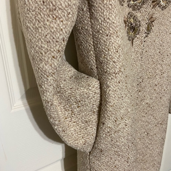 Biya Johnny Was New Wool coat embroidered with flowers US6 small $650.00 - Picture 5 of 9